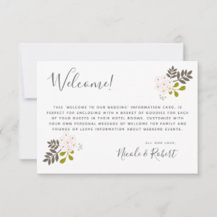 Hydrangea Blooms Botanical Wedding Welcome Guests RSVP Card