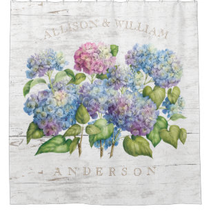 Hydrangea Blooms with Wood Add Names