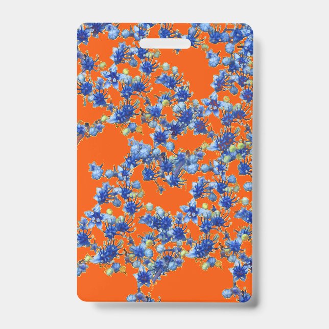 Hydrangea Blue and Orange Badge (Front)