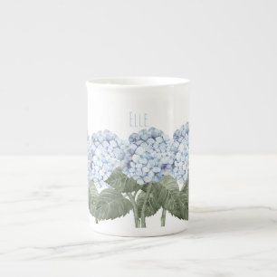 Hydrangea Blue Flower Bone Chine Tea Mug
