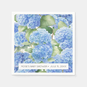 Hydrangea Blue Flowers It's a Boy Baby Shower Napkin