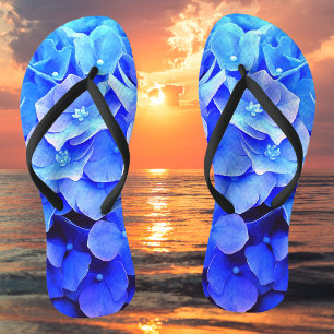 Hydrangea Blues Flip Flops
