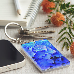 Hydrangea Blues Keychain