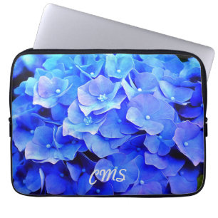 Hydrangea Blues Personalized Laptop Sleeve