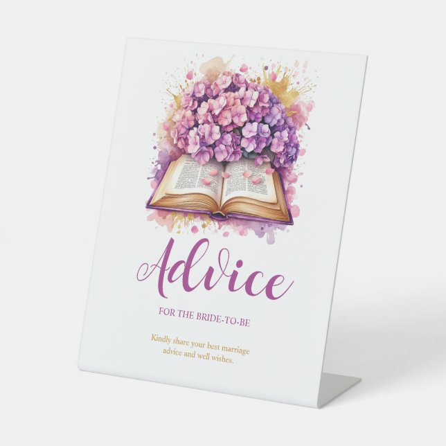 Hydrangea Book Theme Advice Sign (Front)