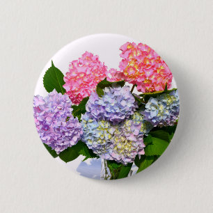 Hydrangea Bouquet 2 Inch Round Button