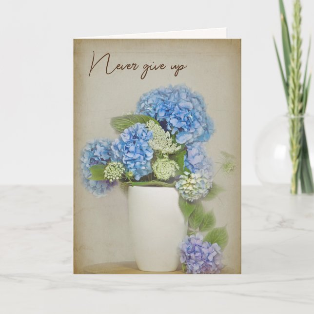 Hydrangea Bouquet In Vase Card (Front)