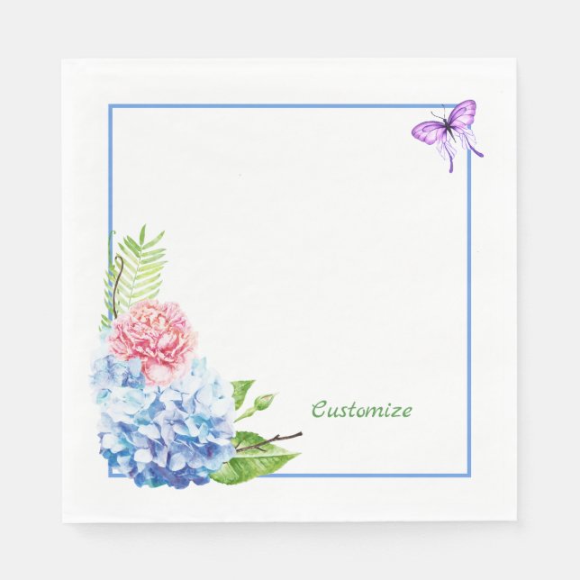 Hydrangea Bouquet Paper Napkin (Front)
