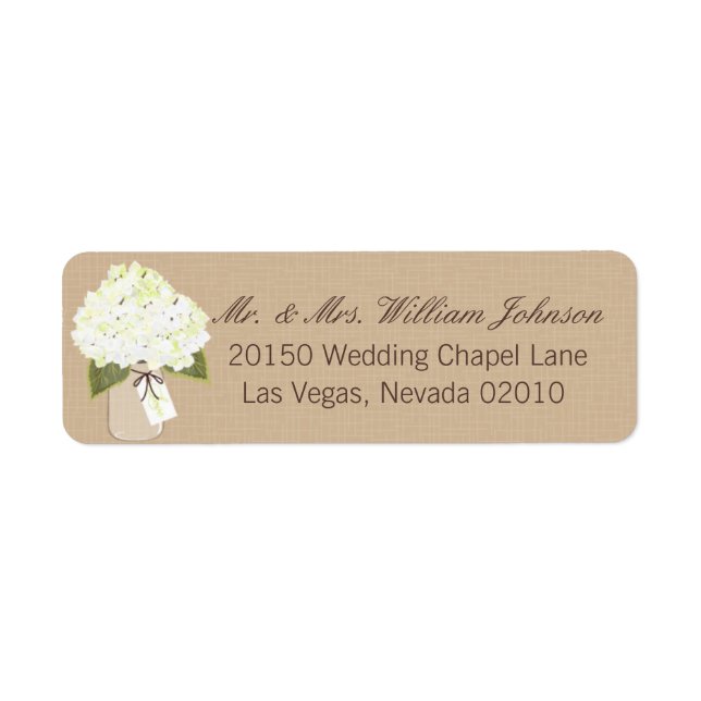 Hydrangea Bouquet Wedding Label (Front)