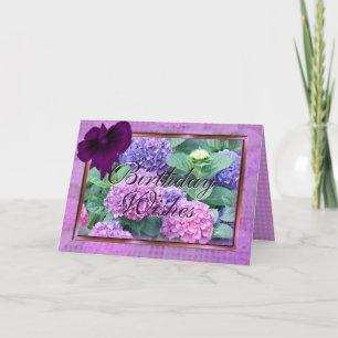 Hydrangea & Bow cards- customize for any occasion Card