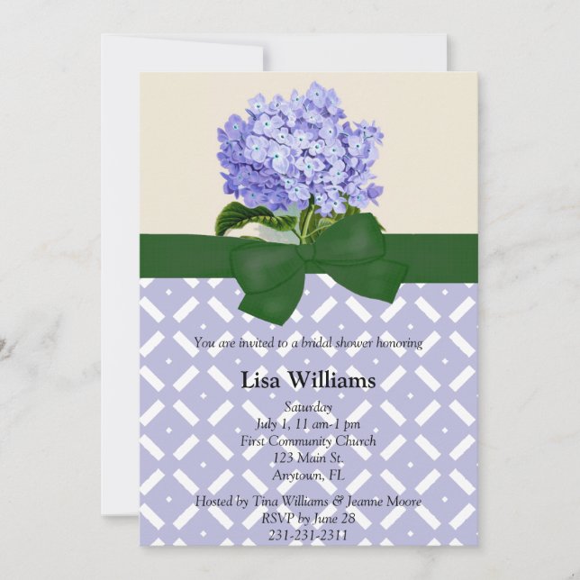 Hydrangea Bridal Shower Invitation (Front)