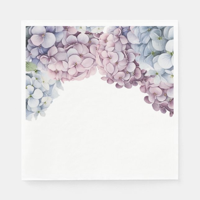 Hydrangea Bridal Shower Napkin (Front)