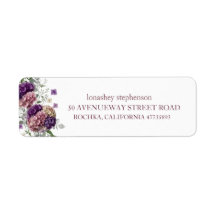 Hydrangea Bridal Shower Return Address Label