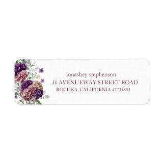 Hydrangea Bridal Shower Return Address Label