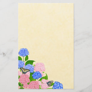 Hydrangea Butterfly Garden Stationery