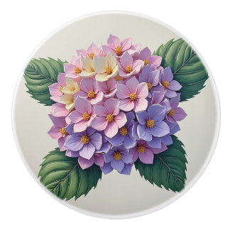 hydrangea ceramic knob