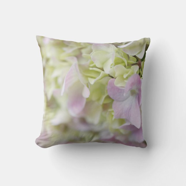 Hydrangea closeup throw pillow (Front)