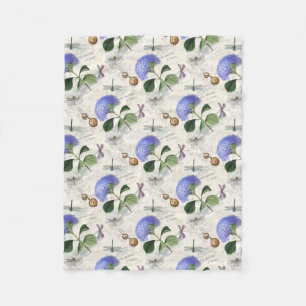 Hydrangea Collage Fleece Blanket