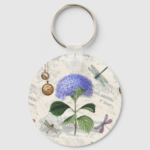 Hydrangea Collage Keychain