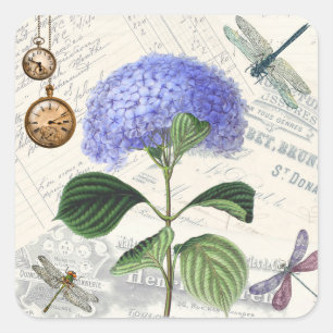Hydrangea Collage Square Sticker