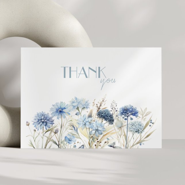 Hydrangea Cornflowers Bridal Shower Thank You Card (Creator Uploaded)