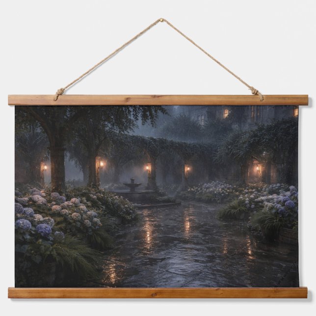 Hydrangea Courtyard Tapestry (Front)
