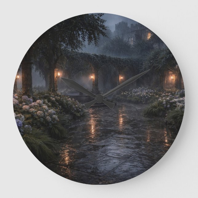 Hydrangea Courtyard Wall Clock (Front)