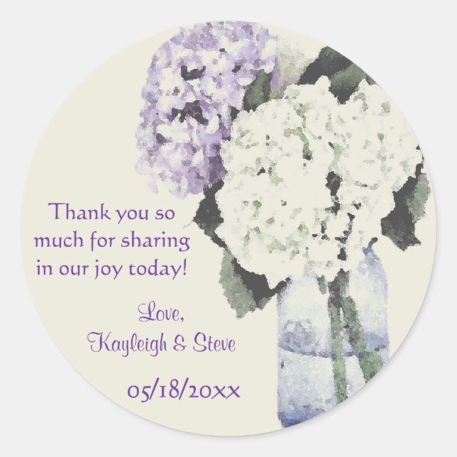 Hydrangea Dreams Favour Stickers (Front)