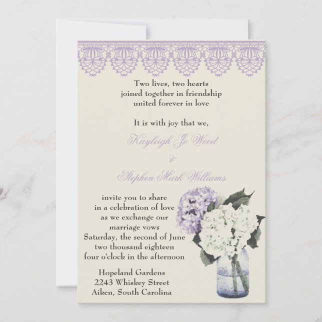 Hydrangea Dreams Invitation (Front)