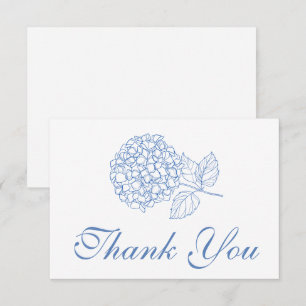 Hydrangea Dusty Blue Elegant Floral Thank You Card