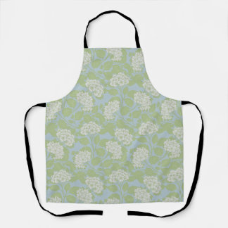 Hydrangea elegant cottagecore dusty blue green apron