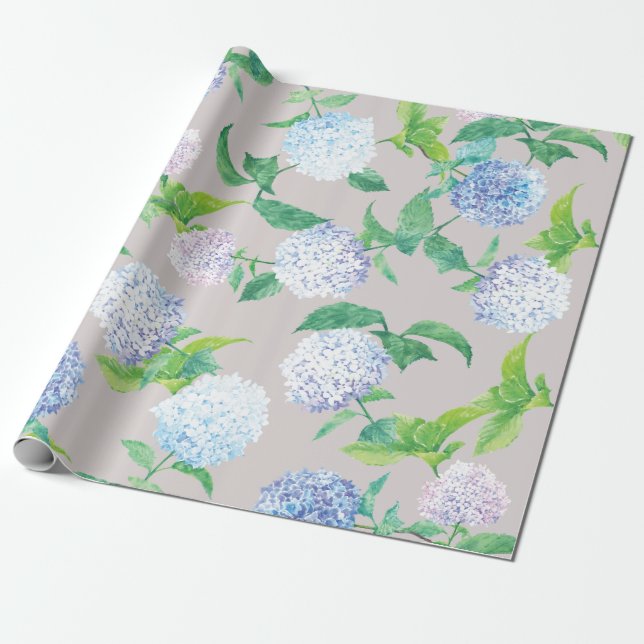 Hydrangea Elegant Easter design Wrapping Paper (Unrolled)