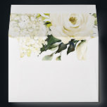 Hydrangea Elegant White Gold Rose Floral Wedding Envelope<br><div class="desc">Inside design features elegant hydrangea and rose watercolor elements in shades of white, gold, ivory, and other neutral colours over greenery, eucalyptus and other botanical foliage. You can change the exterior envelope colour from white to the colour of your choice; however, if you choose a dark exterior shade, you will...</div>