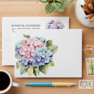 Hydrangea Fancy Wedding Envelopes