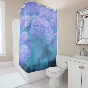 Hydrangea Floral Chic Purple Teal Vintage