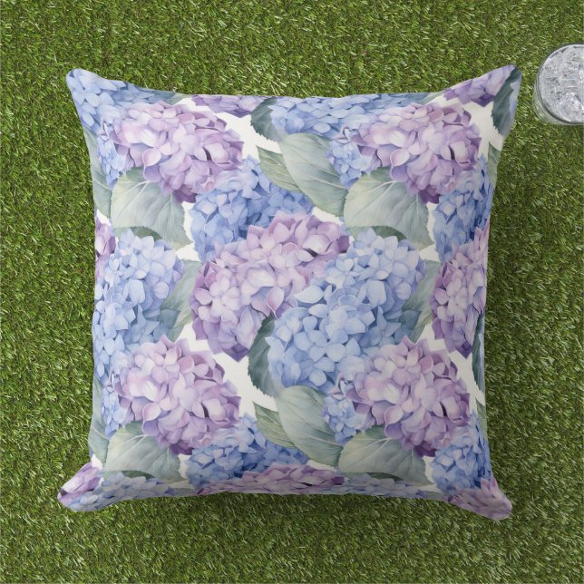 Hydrangea Floral Coussin extérieur (Herbe)