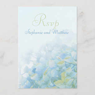 Hydrangea floral formal wedding RSVP Invitation