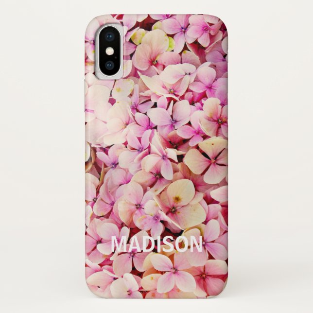 Hydrangea Floral iPhone X Coque (Dos)