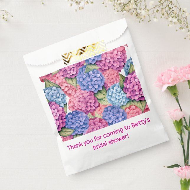 Hydrangea Floral Pink Blue Favour Bag (Sealed)