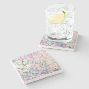 Hydrangea Floral Pink Country Vintage Chic Stone Coaster