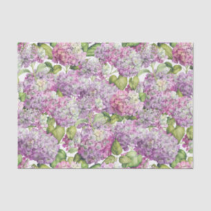 Hydrangea Floral Pink Lavender Pattern Tissue Paper