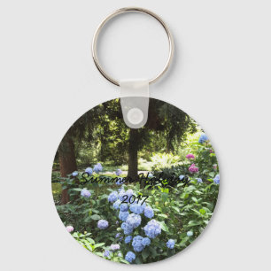 Hydrangea Floral Trees Nature Photography Keychain