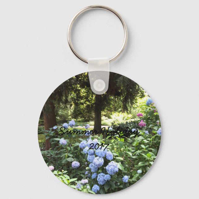 Hydrangea Floral Trees Nature Photography Keychain (Front)