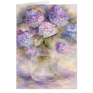 Hydrangea Floral Vase Card Luxe Botanical