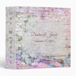 Hydrangea Floral Vintage Pink Country Wood Binder