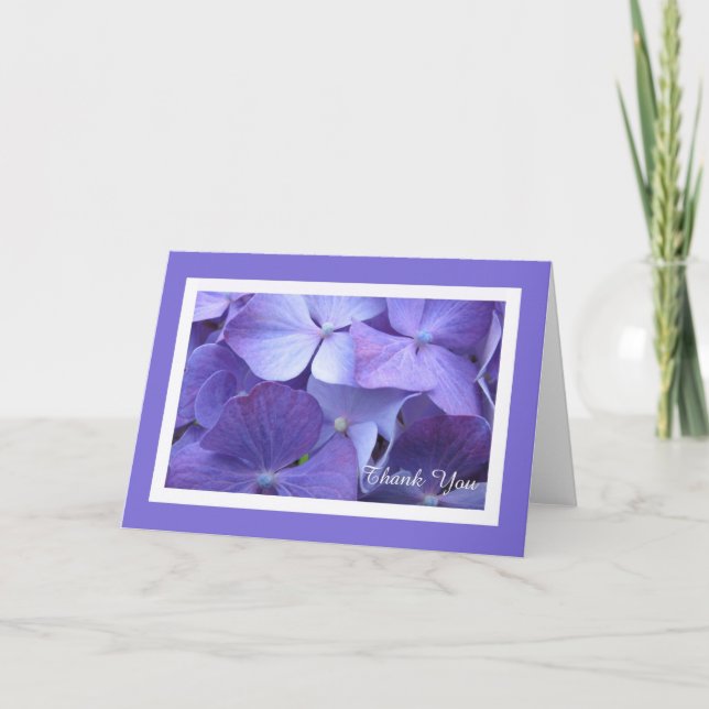 Hydrangea Flower Blank Thank You Card (Front)