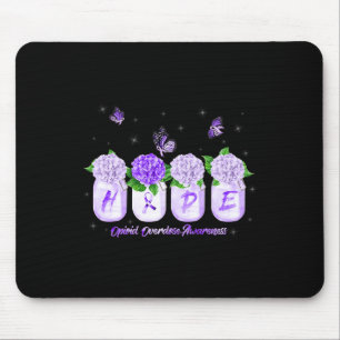 Hydrangea Flower Butterfly Opioid Overdose Awarene Mouse Pad