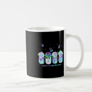 Hydrangea Flower Butterfly Suicide Prevention Awar Coffee Mug