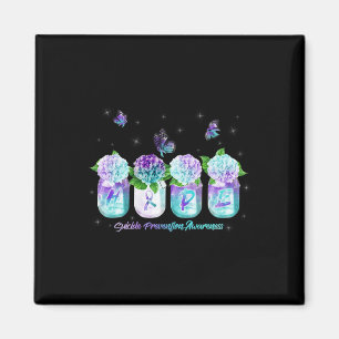 Hydrangea Flower Butterfly Suicide Prevention Awar Magnet