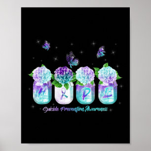 Hydrangea Flower Butterfly Suicide Prevention Awar Poster